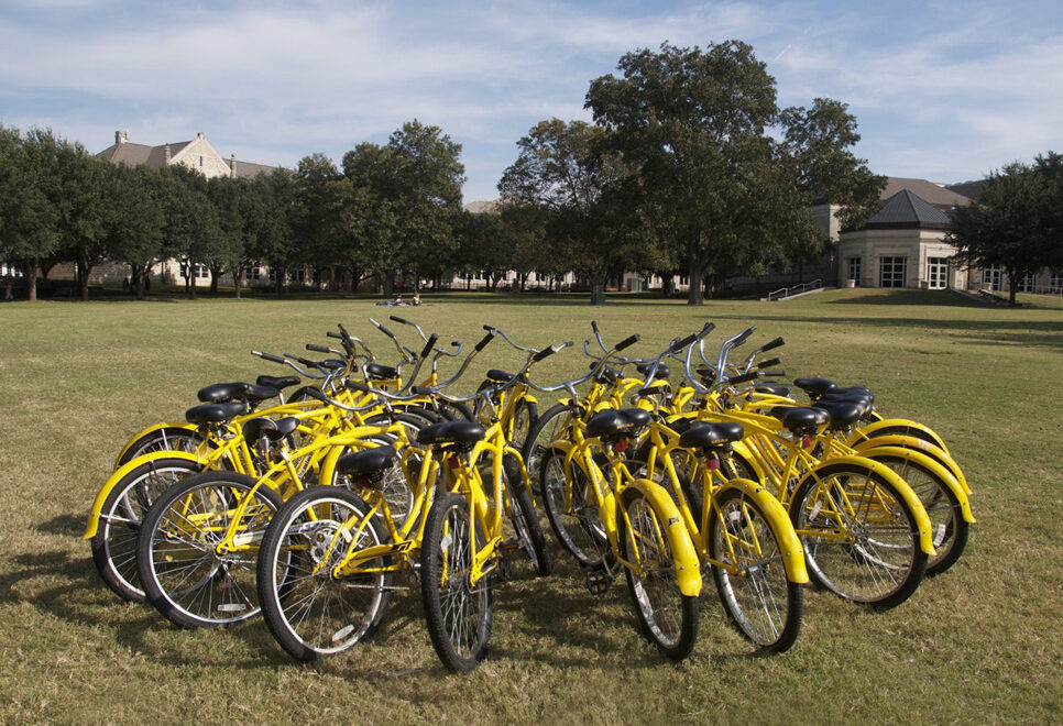 Bicycles on Southwestern campus